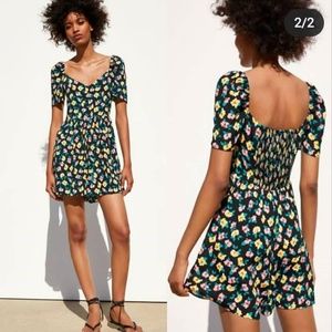 Zara Black Bright Floral Print Romper Playsuit